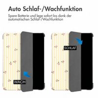 imoshion Design Trifold Klaphülle Samsung Galaxy Tab S9 11.0 Zoll / S10 Lite / S10 FE / S9 FE 10.9 Zoll - Garden Stripes