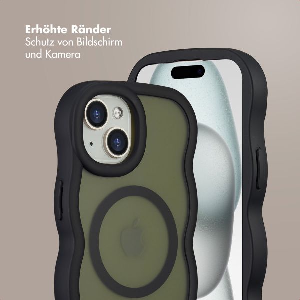 Selencia Wavy Backcover mit MagSafe Apple iPhone 15 - Schwarz