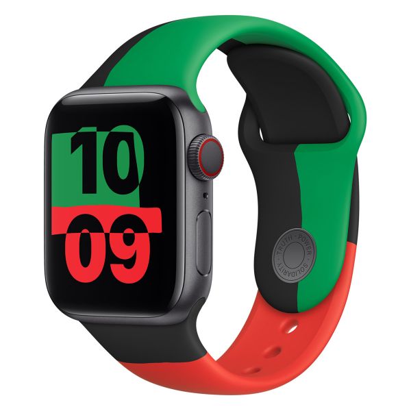 Apple Sport Band für die Apple Watch Series 1 bis 9 / SE (38/40/41 mm) | Series 10 (42 mm) - Black Unity