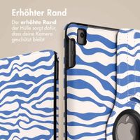 imoshion 360° drehbare Design Klapphülle Apple iPad 9 (2021) 10.2 Zoll / iPad 8 (2020) 10.2 Zoll / iPad 7 (2019) 10.2 Zoll - White Blue Stripes