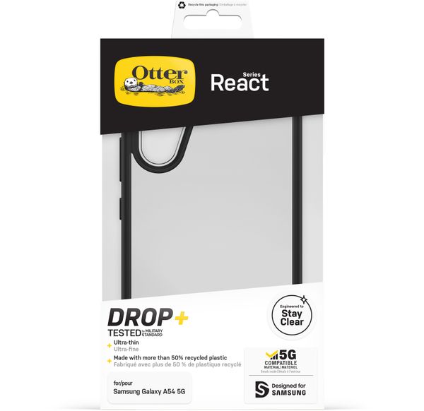 OtterBox React Backcover für das Samsung Galaxy A54 (5G) - Transparent / Schwarz