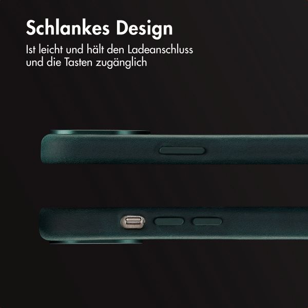 Accezz Vintage Leather Magsafe Backcover Apple iPhone 15 - Smokey Green