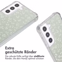 imoshion Design Hülle mit Band Samsung Galaxy S21 FE - Smoke Green Flowers