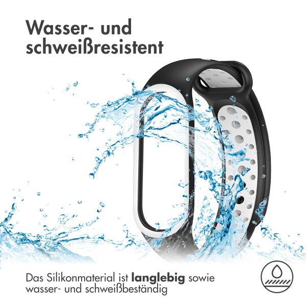 imoshion Silikonband Sport für das Xiaomi Mi Band 7 - Schwarz / Weiß