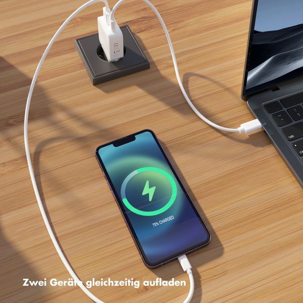 Accezz Ultra Slim GaN Ladegerät - USB-C + USB-A - 45 W - Weiß