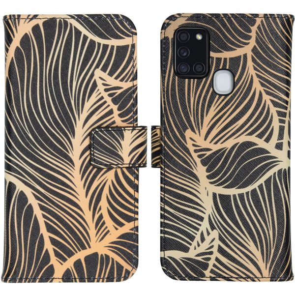 imoshion Design TPU Klapphülle Galaxy A21s - Golden Leaves