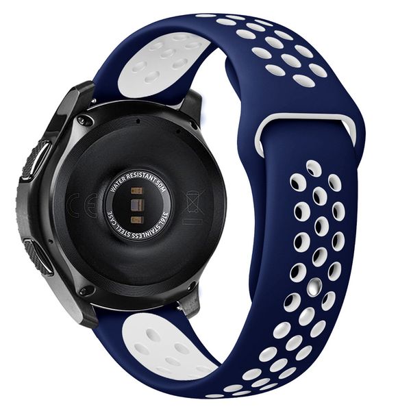 imoshion Silikonband Sport für Garmin Venu / Vivoactive 3 / Forerunner 245 - Blau / Weiß