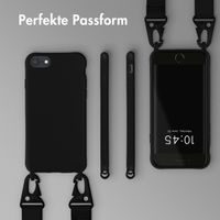 Selencia SilikonHülle mit abnehmbarem Band Apple iPhone SE (2022 / 2020) / 8 / 7 - Schwarz