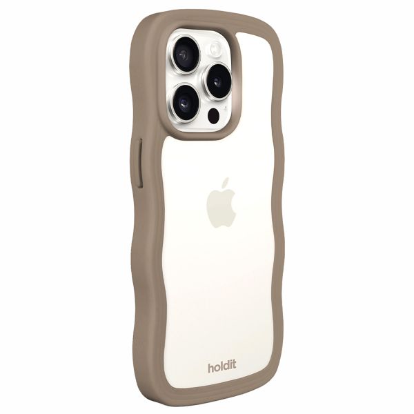 Holdit Wavy Case für das Apple iPhone 15 Pro Max - Mocha Brown / Transparent