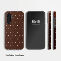 Selencia Vivid Back Cover Samsung Galaxy A37 (5G) - Happy Dots Chocolate