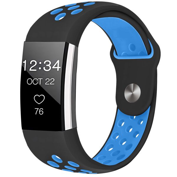 imoshion Silikonband Sport für das Fitbit Charge 2 - Schwarz / Blau