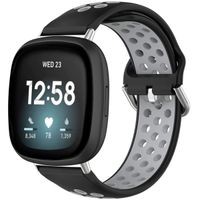 imoshion Silikonband Sport für das Fitbit Versa 4 / 3 / Sense (2) - Schwarz/Grau