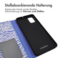 imoshion ﻿Design Klapphülle für das Samsung Galaxy A51 - White Blue Stripes