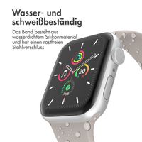 imoshion Silikon-Armband⁺ für  Apple Watch Series 1 t/m 9 / SE (38/40/41 mm) | Series 10 / 11 (42 mm) - Größe S/M - Stone