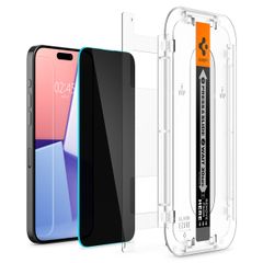 Spigen EZ Fit GLAS.tR mit Installation Tray - Privacy Glass - 1er Pack Apple iPhone 15 Pro