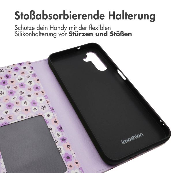 imoshion ﻿Design Klapphülle für das Samsung Galaxy A14 (5G/4G) - Purple Flowers