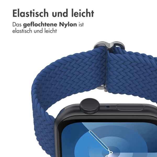 imoshion Gewebtes Nylonarmband für das Apple Watch Series 1 bis 11 / SE / Ultra (44/45/46/49 mm) - Dunkelblau