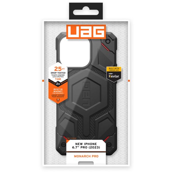 UAG Monarch Pro Backcover Apple iPhone 15 Pro Max - Kevlar Black