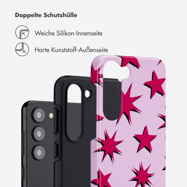 Selencia Vivid Back Cover Samsung Galaxy S23 - Stars Rubine Red Light Pink