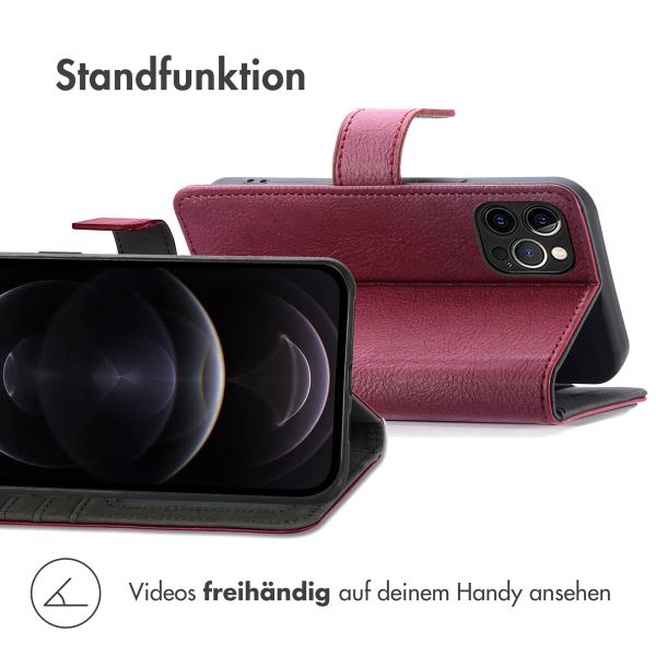 imoshion Luxuriöse Klapphülle Apple iPhone 12 (Pro) - Bordeaux
