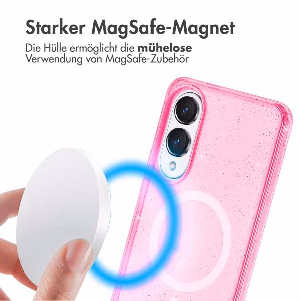 imoshion Sparkle Back Cover mit MagSafe Samsung Galaxy S25 Edge - Rosa