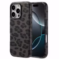 Selencia Sabi Backcover Leopardenmuster mit MagSafe Apple iPhone 16 Pro - Midnight Black