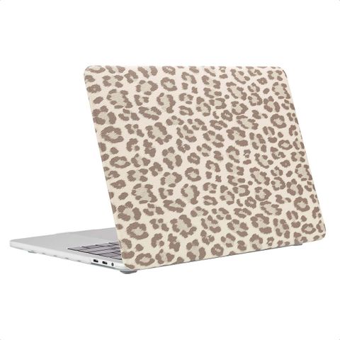 Selencia Sabi Laptop Cover Leopardenmuster Apple MacBook Pro 13 Zoll (2020 / 2022) - Soft Ivory