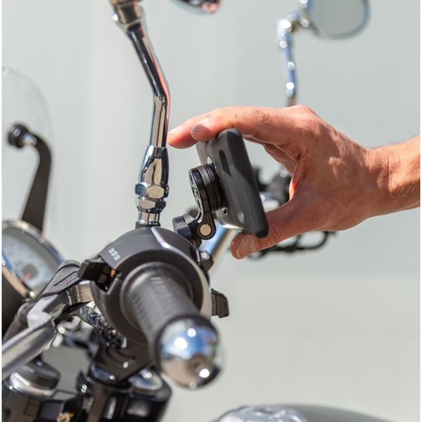 SP Connect Clutch Mount Pro Motorrad-Handyhalterung für SPC+ Hüllen - 360° drehbar - Schwarz