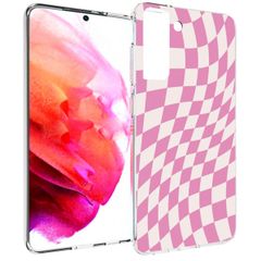 imoshion Design Hülle für das Samsung Galaxy S21 FE - Retro Pink Check