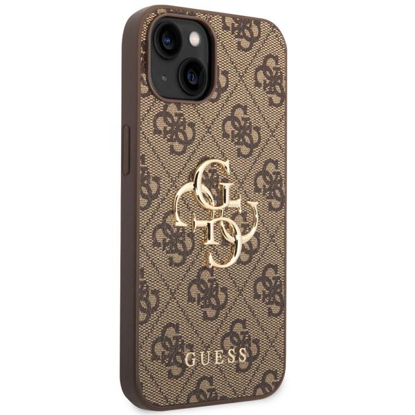 Guess 4G Metal Logo Back Cover für das iPhone 14 - Braun