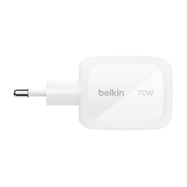 Belkin BoostCharge Pro 3-Port-GaN-Ladegerät 70 W mit Reiseadapter-Set - Weiß