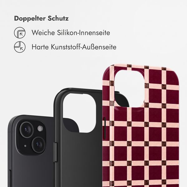 Selencia Vivid Back Cover Apple iPhone 15 - Check This Burgundy