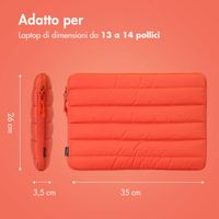 imoshion Puffer Laptop Hülle 13-14 Zoll - Laptop Sleeve - Apricot Crush Orange