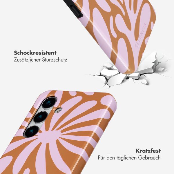 Selencia Vivid Tough Back Cover für das Samsung Galaxy S25 - Modern Bloom Pink