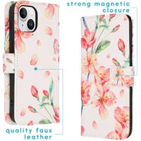 imoshion Design Softcase Bookcase für das iPhone 15 - Blossom Watercolor