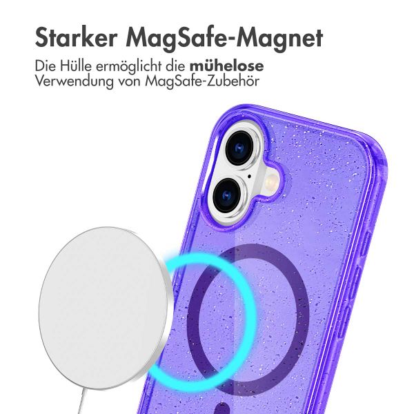 imoshion Sparkle Back Cover mit MagSafe für das iPhone 16 - Violett