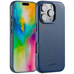 Accezz MagSafe Leather Backcover Apple iPhone 16 Pro - Nightfall Blue