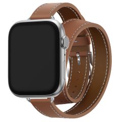 Selencia Élan Double strap Armband für Apple Watch | 38/40/41/42 mm - Hellbraun
