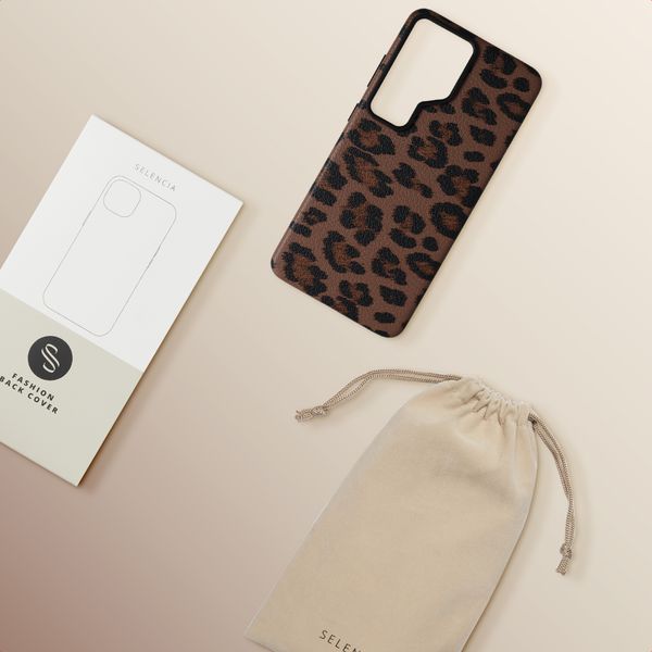 Selencia Sabi Backcover Leopardenmuster mit MagSafe Samsung Galaxy S26 Ultra - Mocha Brown