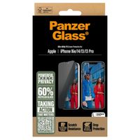 PanzerGlass Ultra Wide Fit Antibakterieller Screen Protector mit Sichtschutz inkl. Applikator iPhone 13 / 13 Pro / 14 / 16e