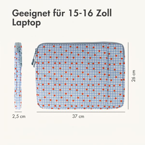 imoshion Design Laptop Hülle 15-16 Zoll - Laptop Sleeve - Cherry Check