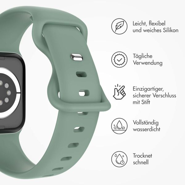 imoshion Silikon-Armband⁺ für  Apple Watch Series 1 t/m 11 / SE / Ultra (44/45/46/49 mm) - Größe M/L - Pine