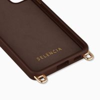 Selencia Rivièra Backcover mit MagSafe mit abnehmbaren Haken Samsung Galaxy S23 - Choco Brown