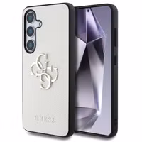 Guess 4G Metal Logo Saffiano Backcover für das Samsung Galaxy S25 - Beige