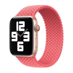 Apple Geflochtenes Solo Loop für das  Apple Watch | 38/40/41/42 mm - Größe 2 - Pink Punch