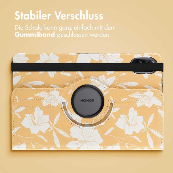 imoshion 360° drehbare Design Klapphülle für das Honor Pad X9 - Yellow Flowers