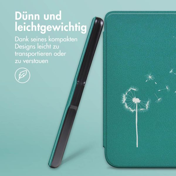 imoshion Design Slim Hard Case Klapphülle Kobo Clara Colour / BW - Green Dandelion