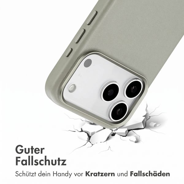 Accezz MagSafe Leather Backcover Apple iPhone 18 Pro / 17 Pro - Light Grey