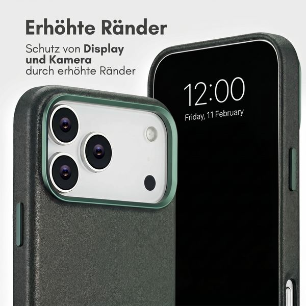 Accezz 2-in-1 Klapphülle aus Leder mit MagSafe Apple iPhone 18 Pro / 17 Pro - Cedar Green