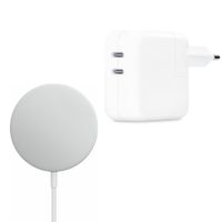 Apple Original Dual-USB-C-Netzteil 35 W + Original MagSafe-Ladegerät 25 W - 2 Meter - Weiß